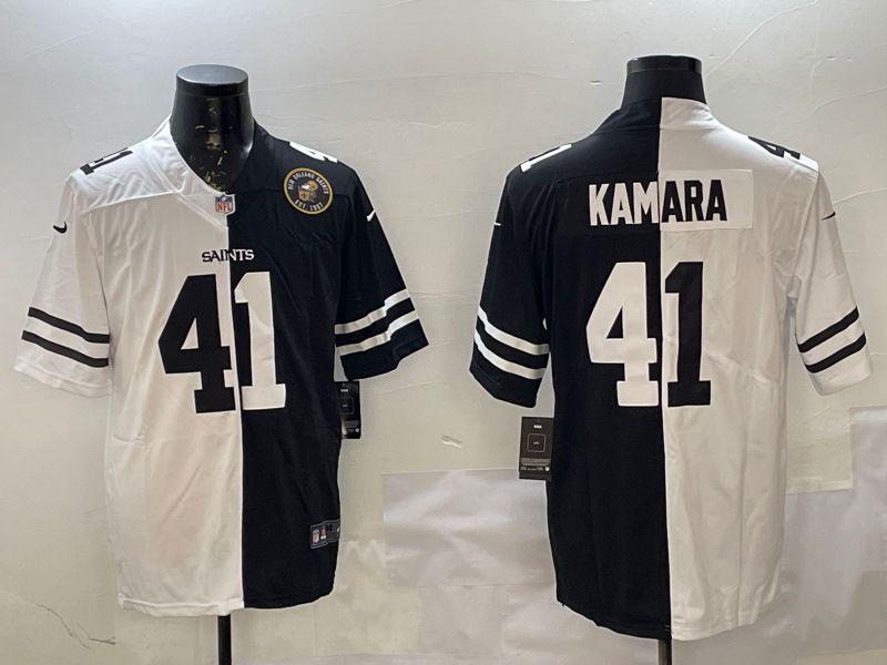 Men New Orleans Saints #41 Kamara White Black Fashion 2025 Nike Limited NFL Jersey style 4->new orleans saints->NFL Jersey